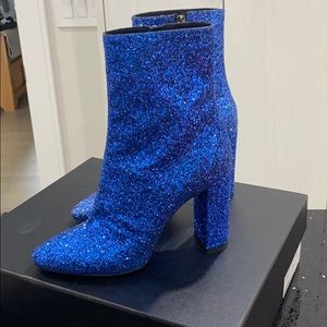 NIB Blue Glitter Saint Laurent Boots